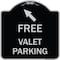 Signmission Free Valet Parking W/ Upper Left Arrow Heavy-Gauge Aluminum Sign, 18" x 18", BS-1818-23941 A-DES-BS-1818-23941 - alternate 1